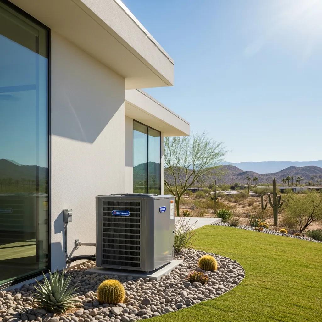 Modern HVAC system in a Coachella Valley home emphasizing energy efficiency